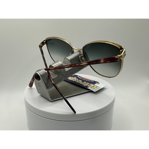 Vintage Oversize Sunglasses NOS G15 Lens Geoffrey Beene 1030 Green/Gold Frame main image 4
